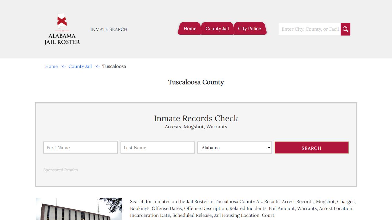 Tuscaloosa County | Alabama Jail Inmate Search