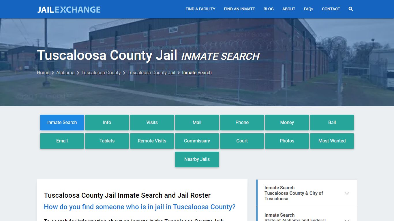 Inmate Search: Roster & Mugshots - Tuscaloosa County Jail, AL