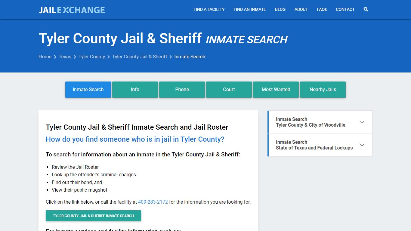 Inmate Search: Roster & Mugshots - Tyler County Jail & Sheriff, TX