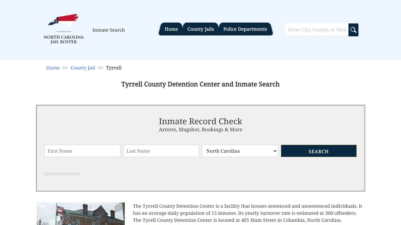 Tyrrell County Detention Center and Inmate Search | North Carolina Jail ...