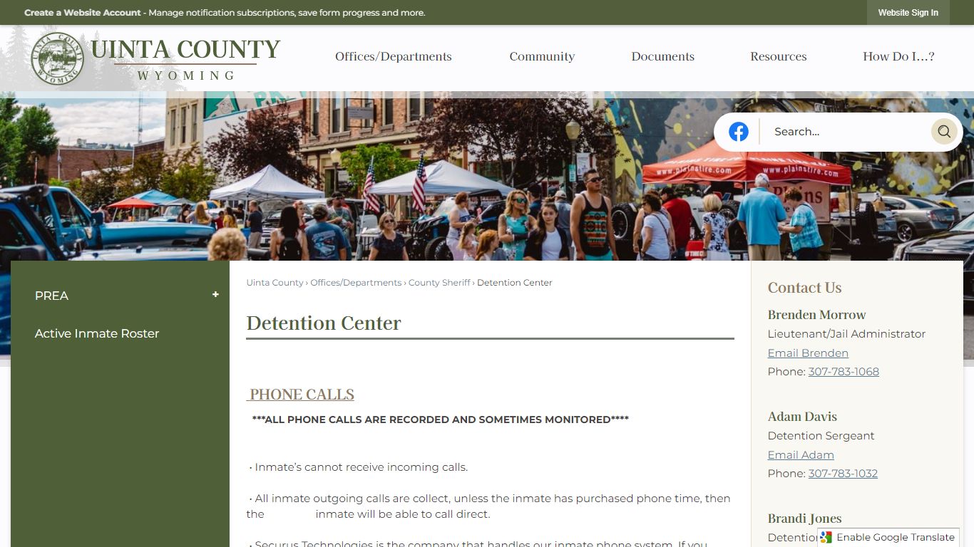 Detention Center | Uinta County, WY - Official Website