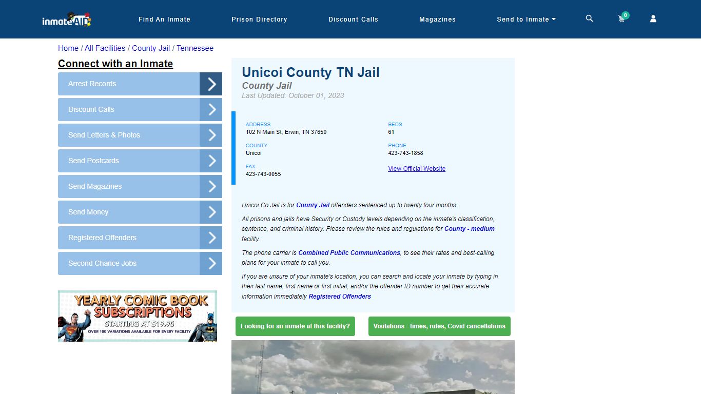 Unicoi County TN Jail - Inmate Locator - Erwin, TN