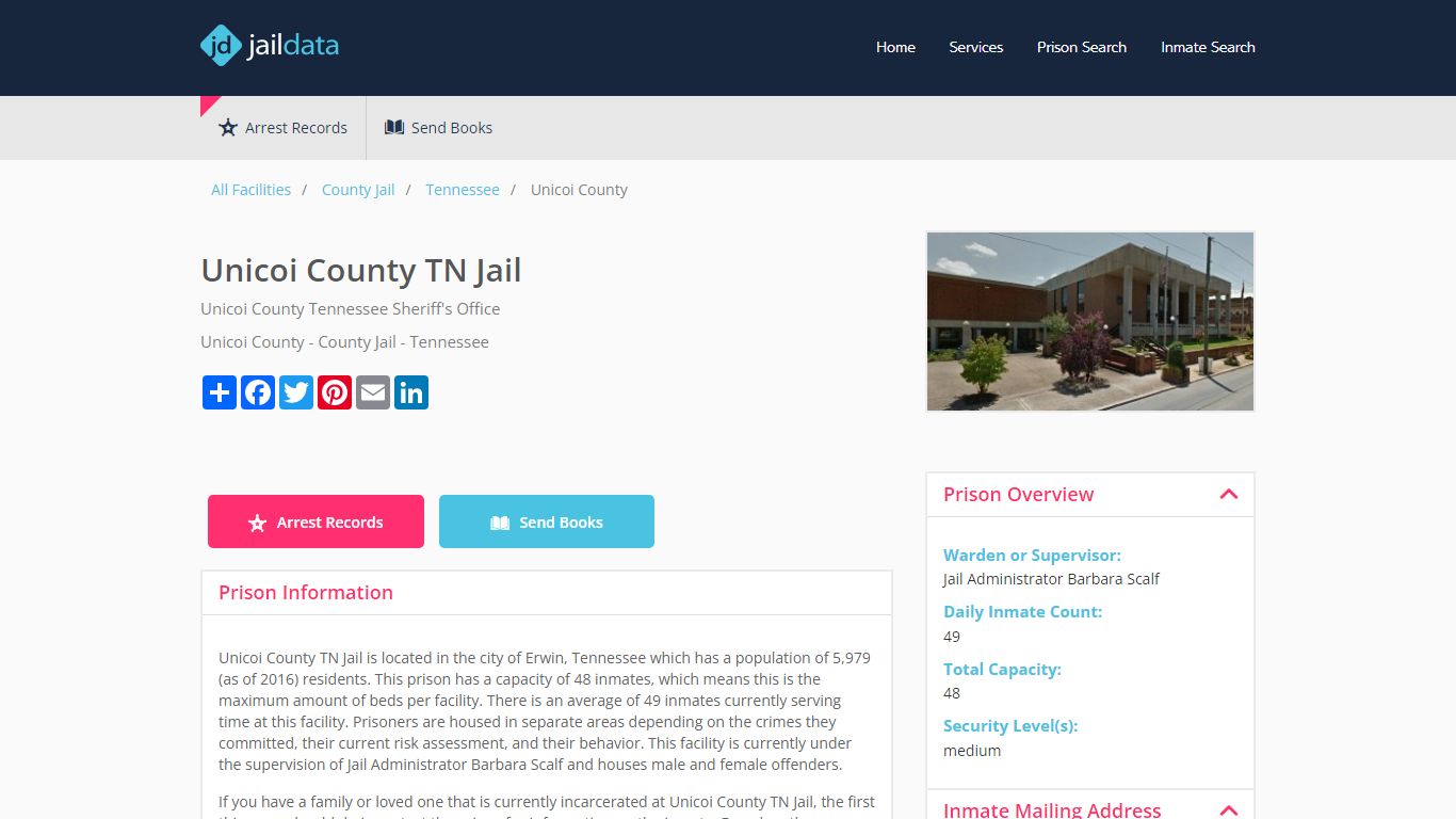 Unicoi County TN Jail Inmate Search and Prisoner Info - Erwin, TN