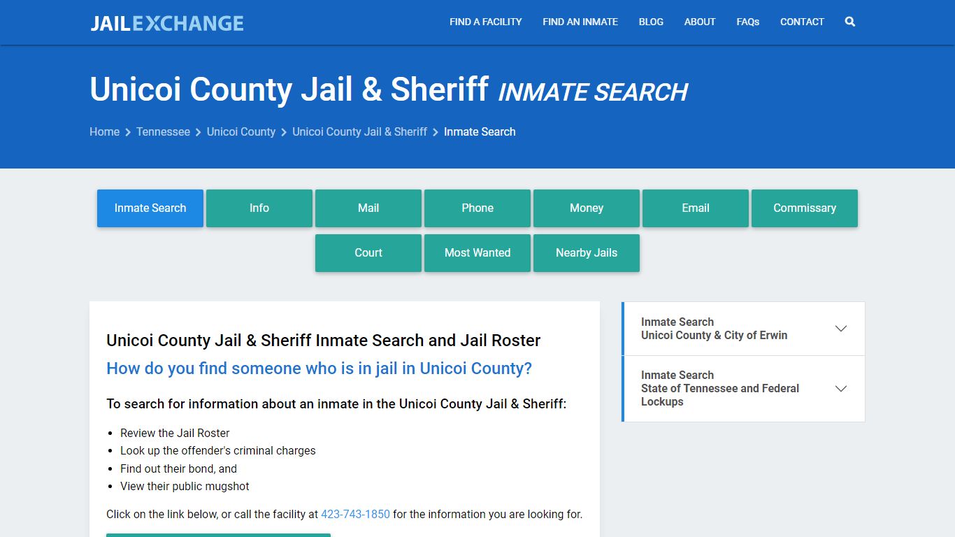 Inmate Search: Roster & Mugshots - Unicoi County Jail & Sheriff, TN