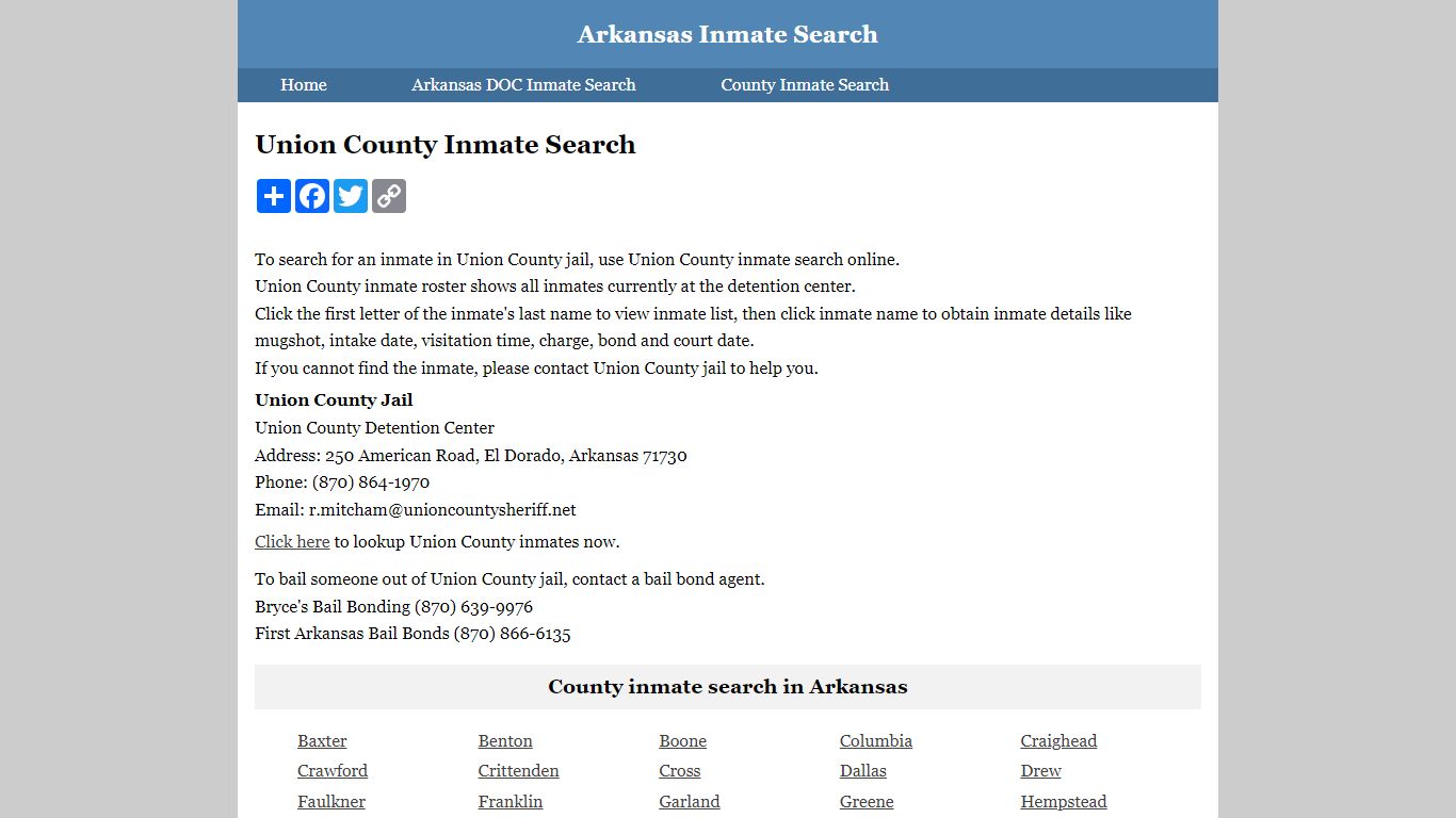 Union County Inmate Search