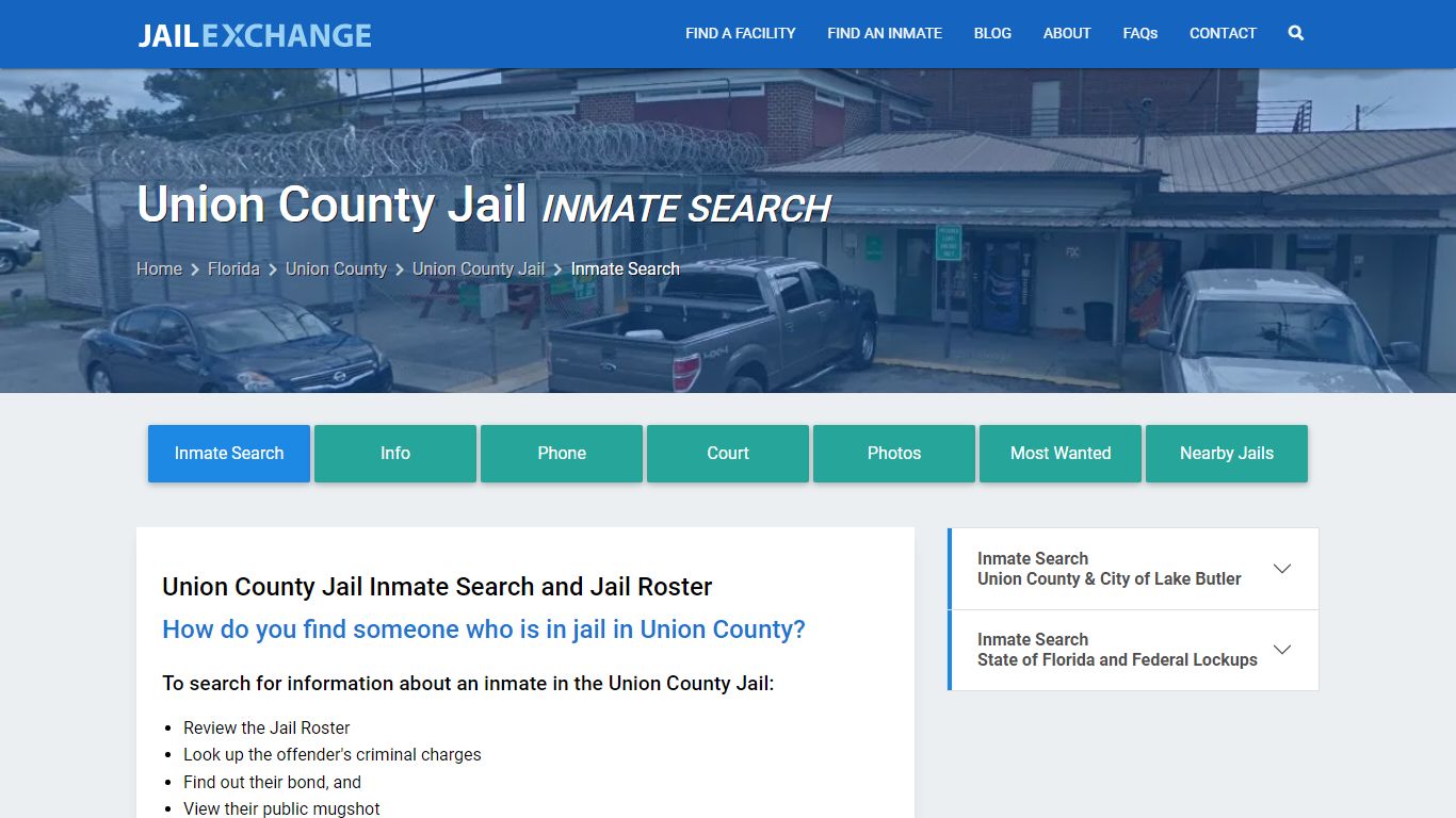 Inmate Search: Roster & Mugshots - Union County Jail, FL