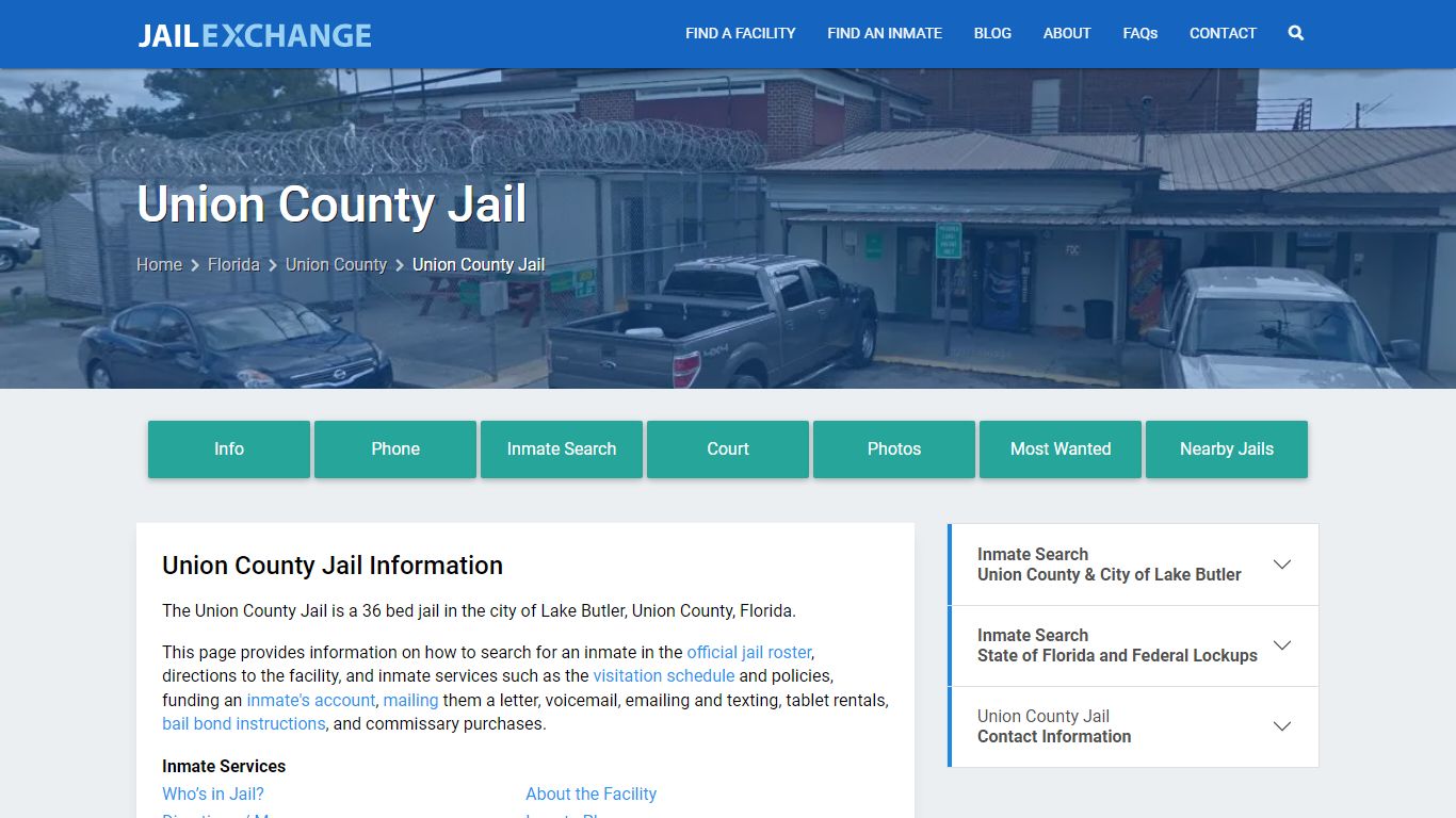Union County Jail, FL Inmate Search, Information