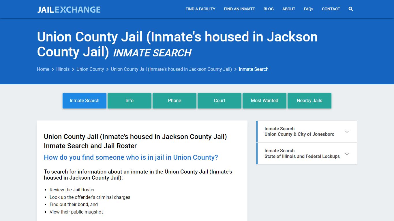 Union County Jail (Inmate's housed in Jackson County Jail)