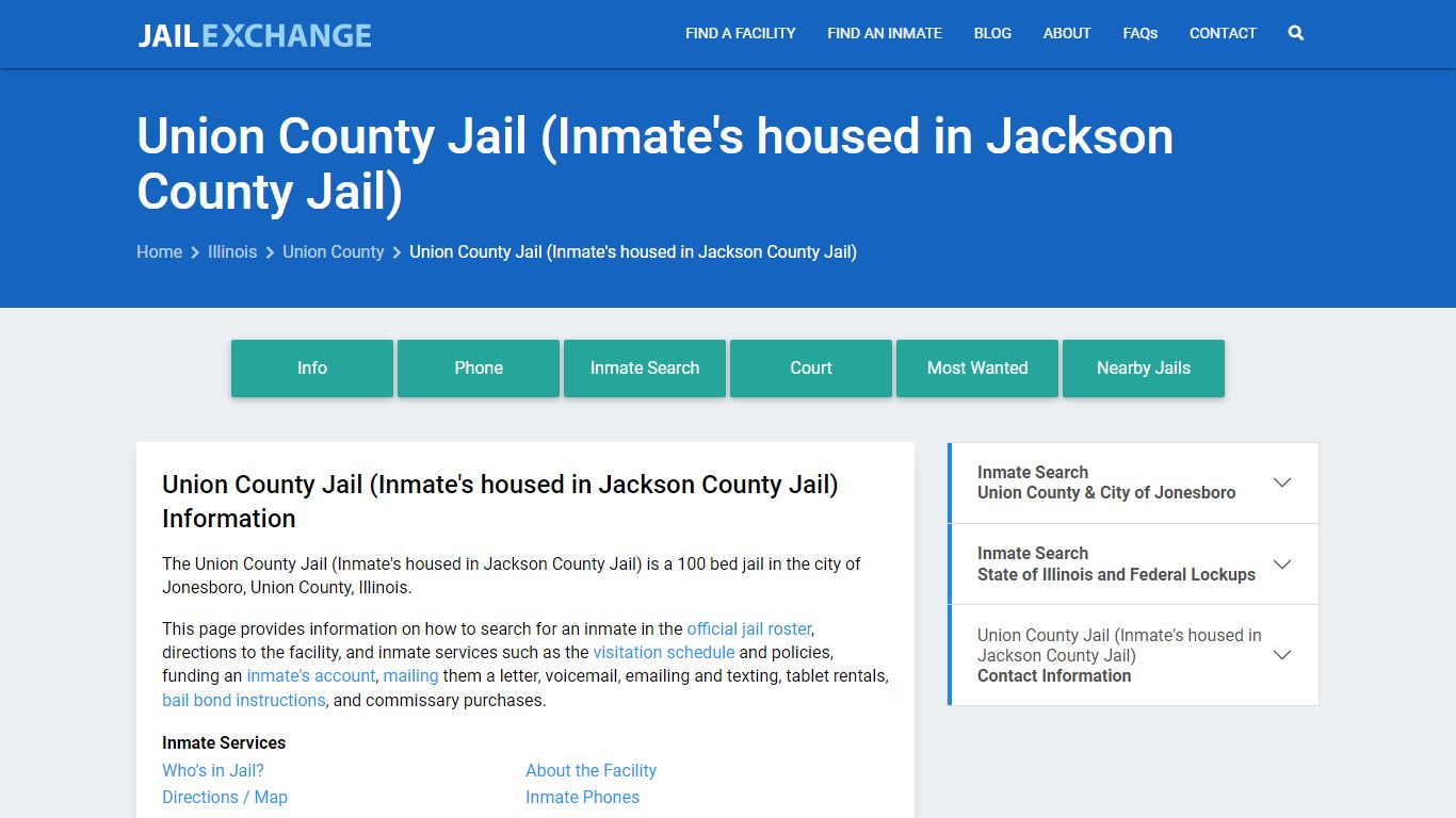 Union County Jail (Inmate's housed in Jackson County Jail) - Jail Exchange