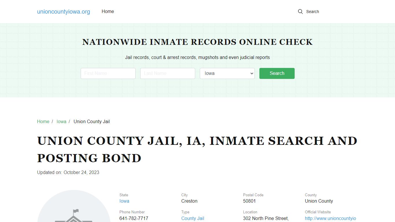 Union County Jail, IA, Inmate Search, Visitations