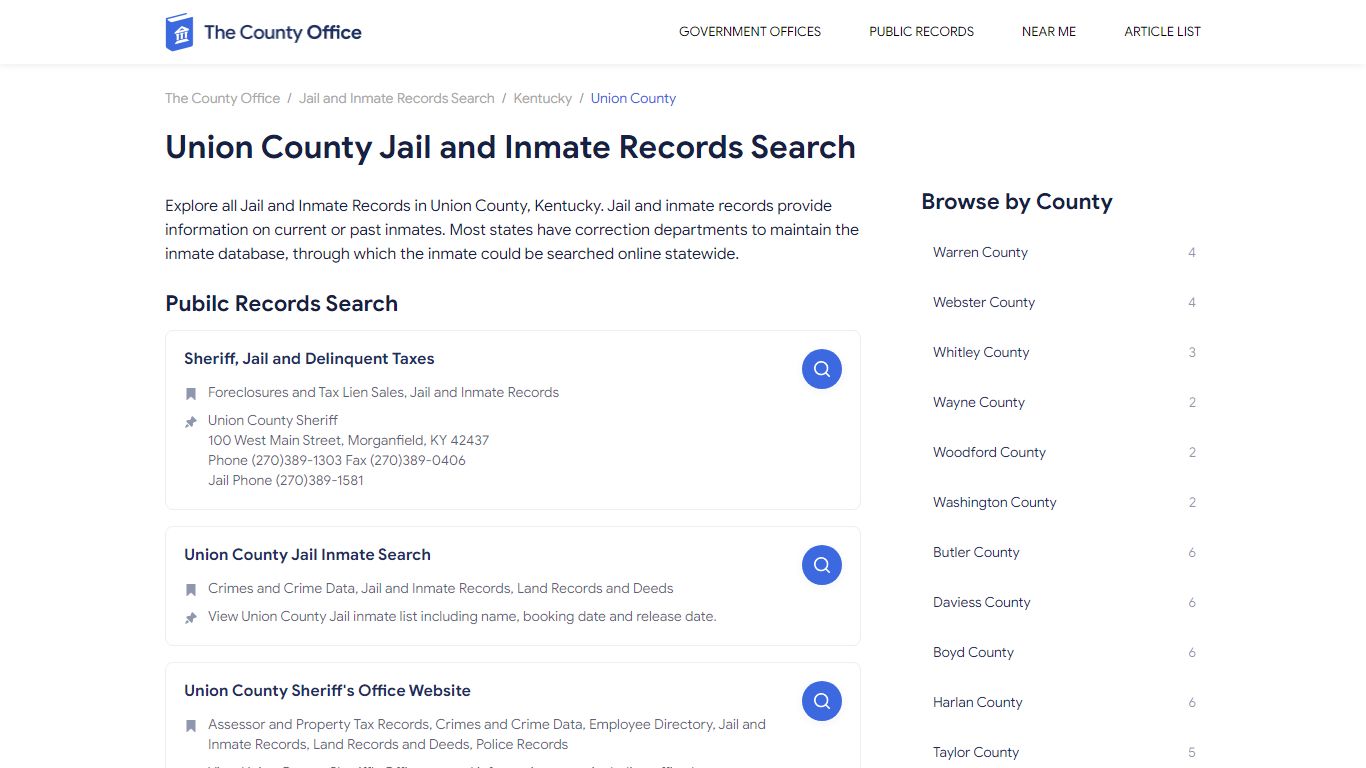Union County Jail and Inmate Records Search - The County Office