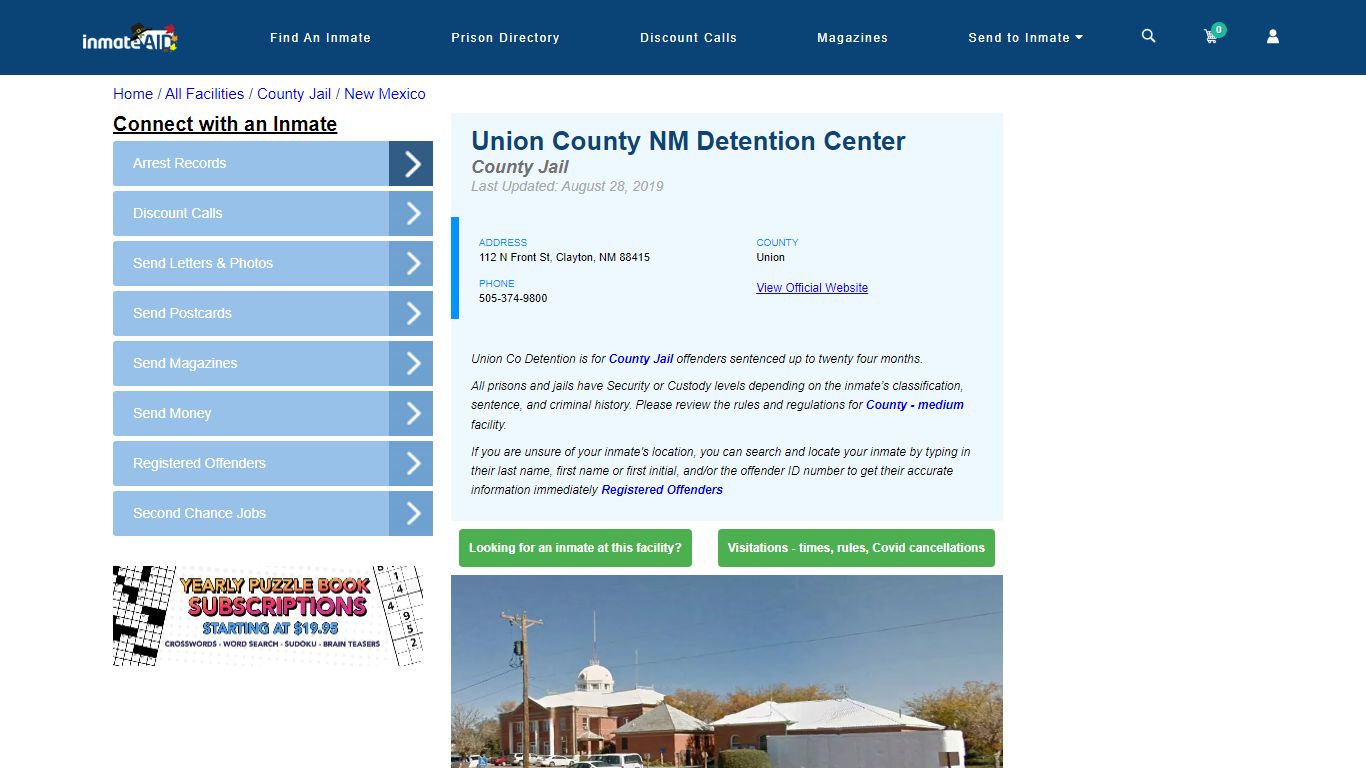 Union County NM Detention Center - Inmate Locator - Clayton, NM