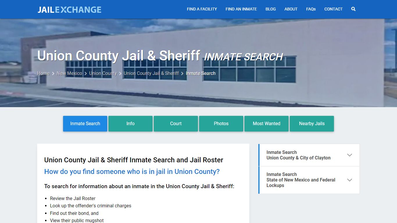 Union County Jail & Sheriff Inmate Search - Jail Exchange