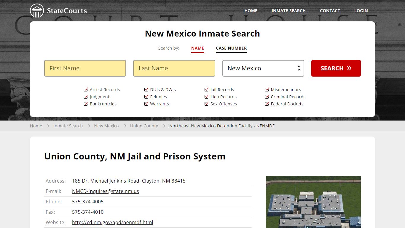 Northeast New Mexico Detention Facility - NENMDF Inmate Records Search ...