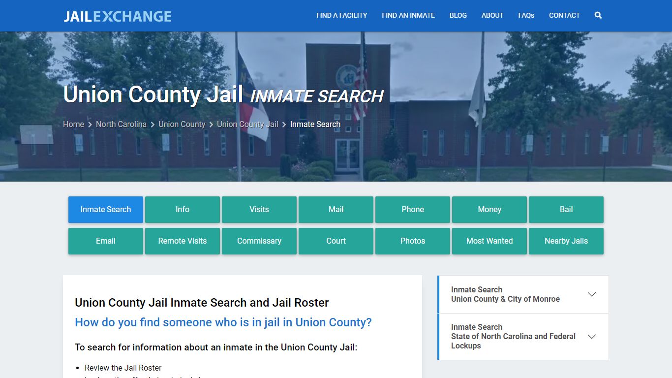 Inmate Search: Roster & Mugshots - Union County Jail, NC