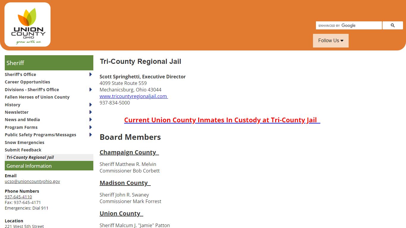 Union County, Ohio - Tri-County Regional Jail
