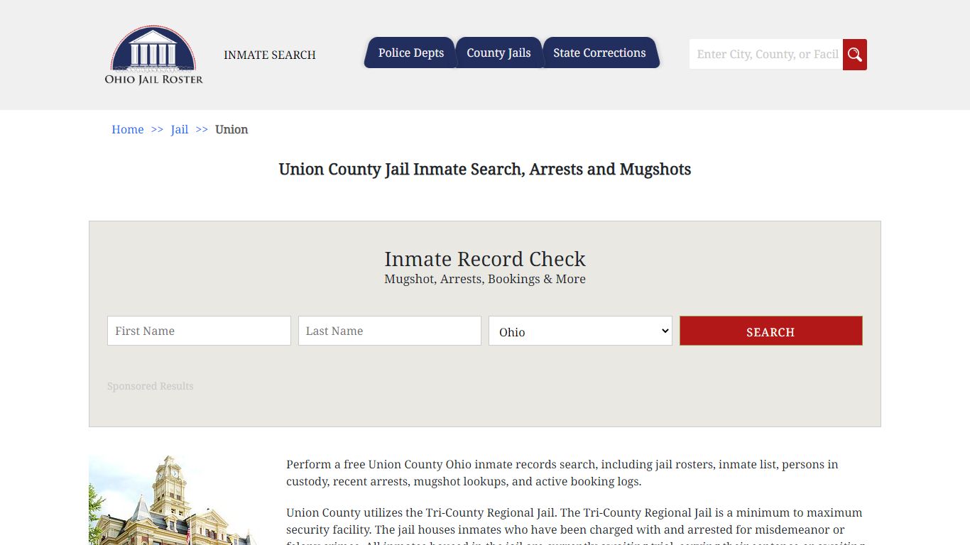 Union County Jail Inmate Search, Arrests and Mugshots