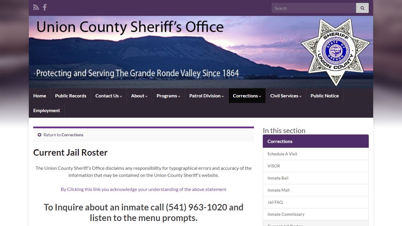 Current Jail Roster – unioncountysheriff.us