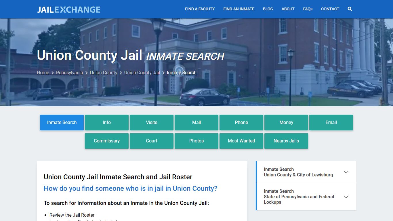 Inmate Search: Roster & Mugshots - Union County Jail, PA