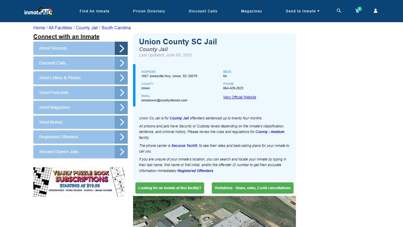 Union County SC Jail - Inmate Locator - Union, SC