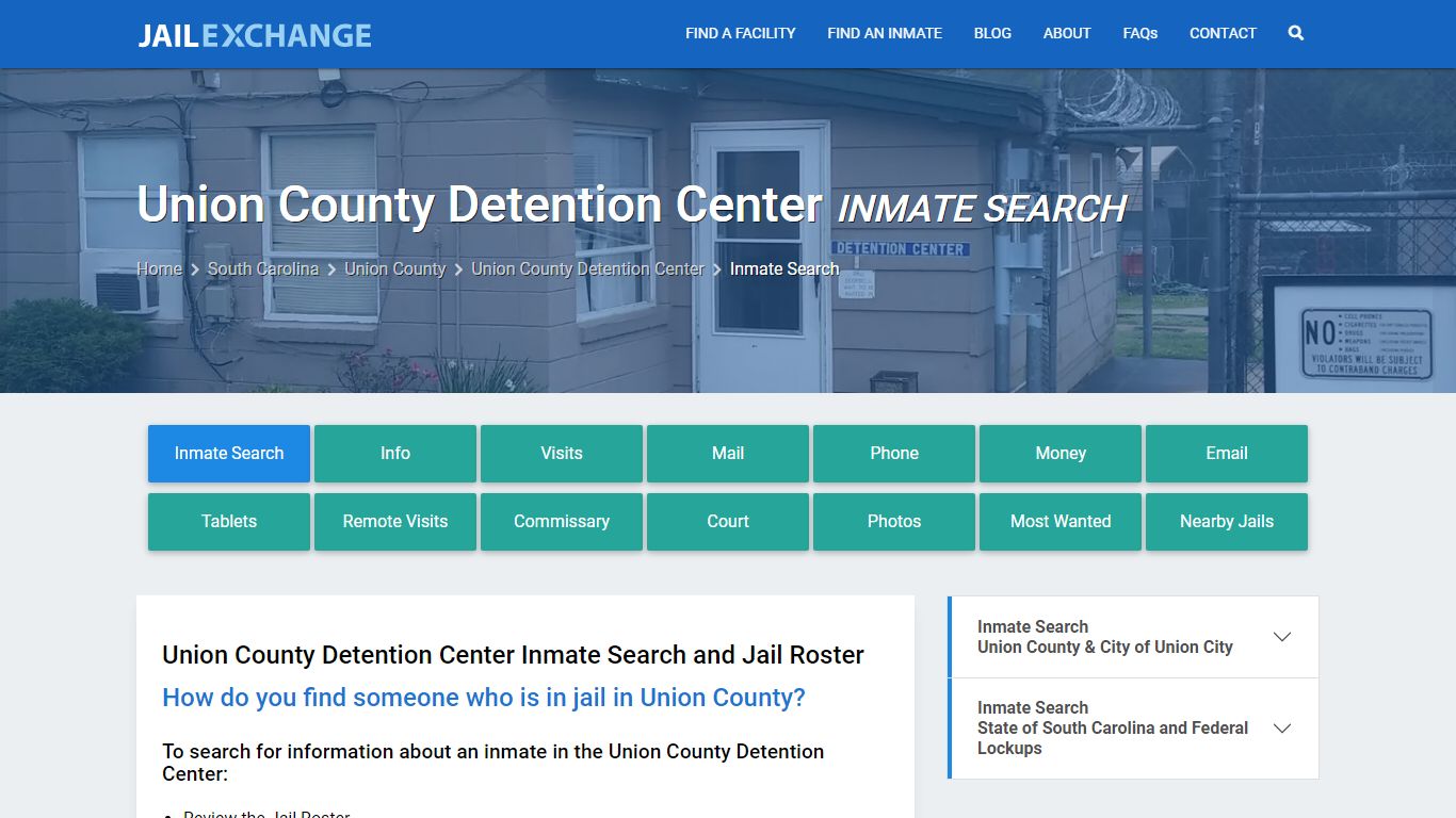 Union County Detention Center Inmate Search - Jail Exchange