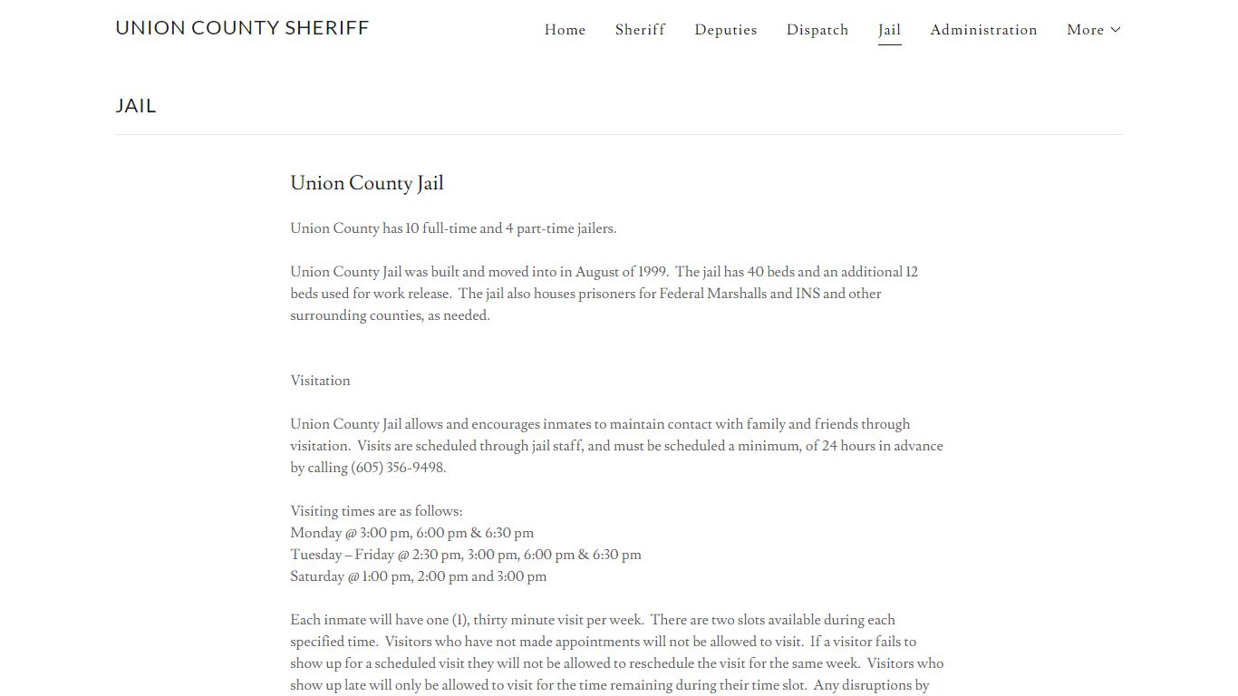 Jail - Union County Sheriff