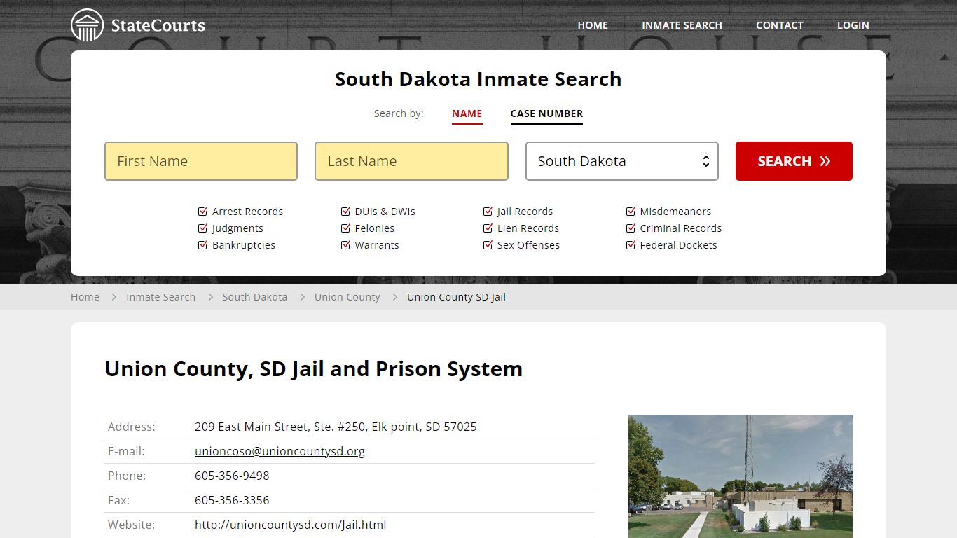 Union County SD Jail Inmate Records Search, South Dakota - StateCourts