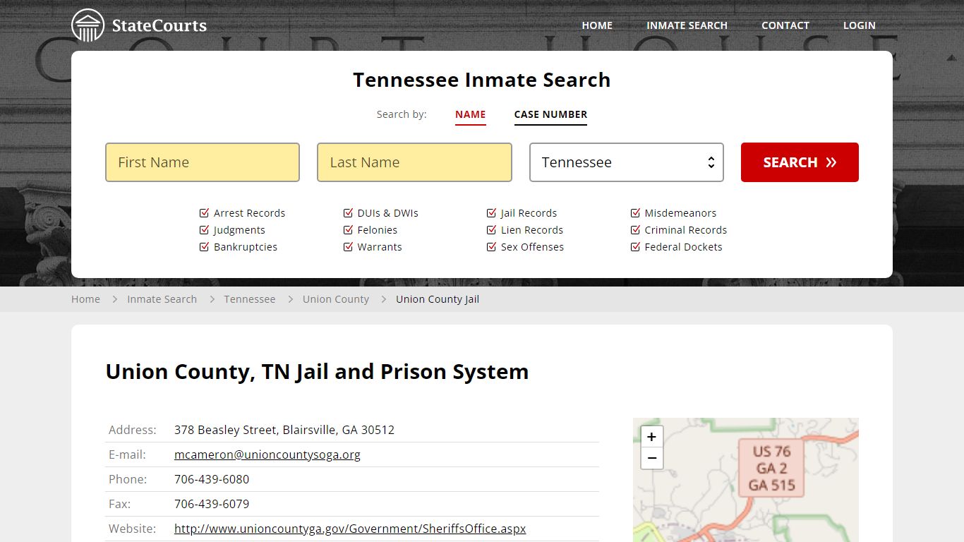Union County Jail Inmate Records Search, Tennessee - StateCourts
