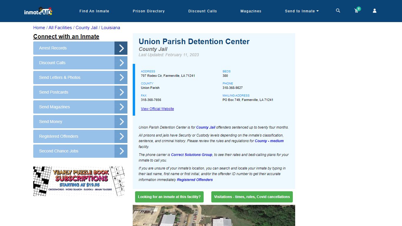 Union Parish Detention Center - Inmate Locator - Farmerville, LA