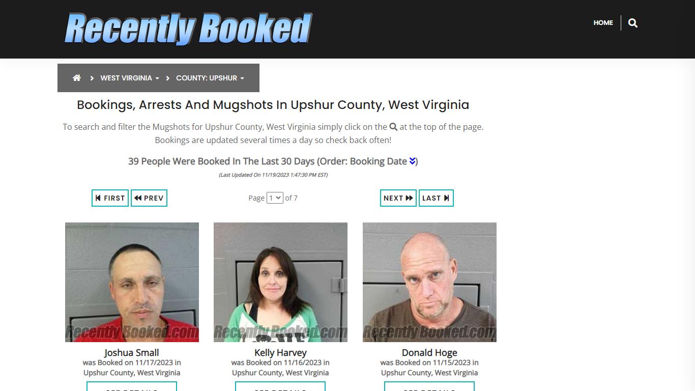 Bookings, Arrests and Mugshots in Upshur County, West Virginia