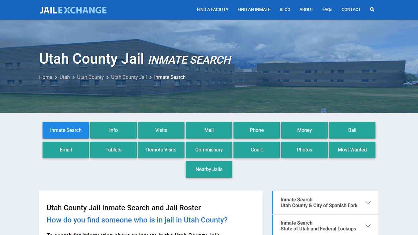 Inmate Search: Roster & Mugshots - Utah County Jail, UT