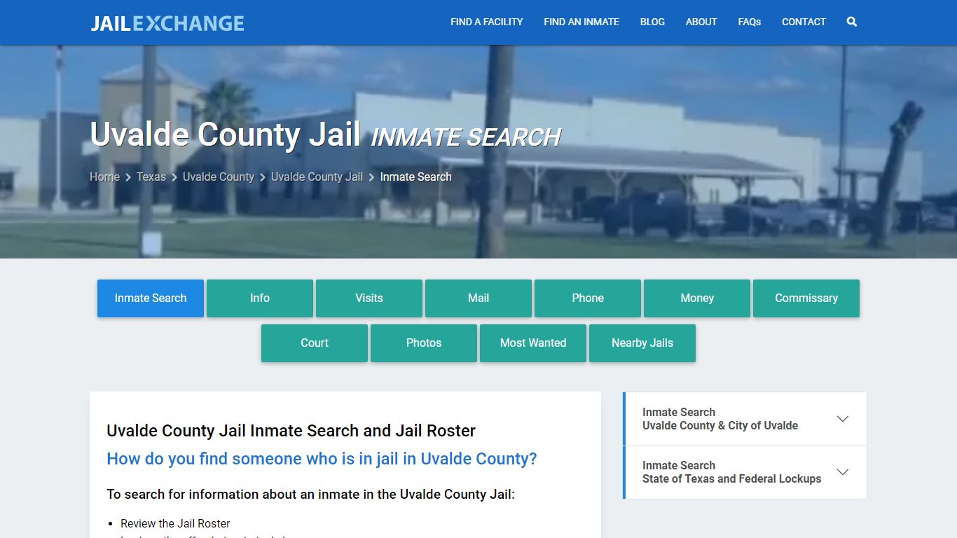 Inmate Search: Roster & Mugshots - Uvalde County Jail, TX