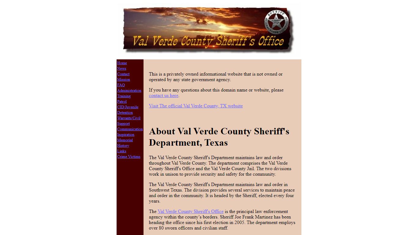 About Val Verde County Sheriff’s Office and Jail, Texas
