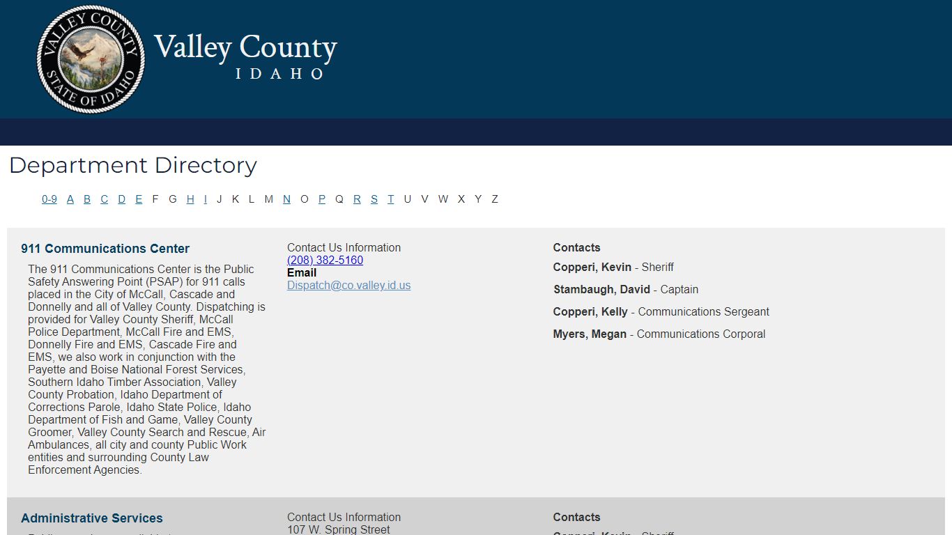 Official Website of Valley County, Idaho - Departments