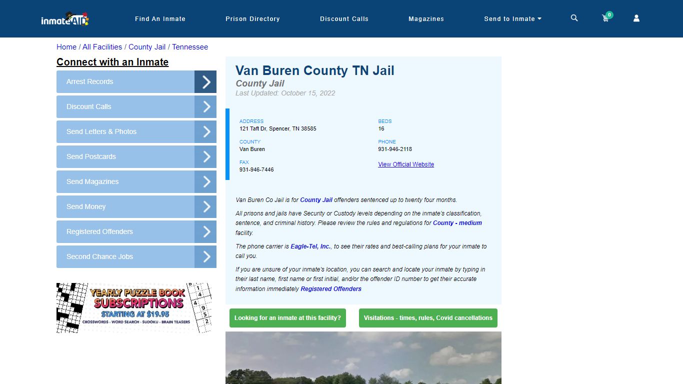 Van Buren County TN Jail - Inmate Locator - Spencer, TN