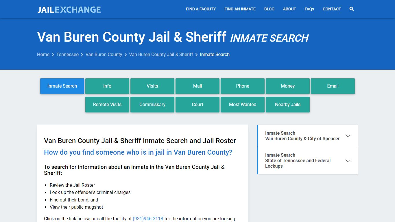 Van Buren County Jail & Sheriff Inmate Search - Jail Exchange