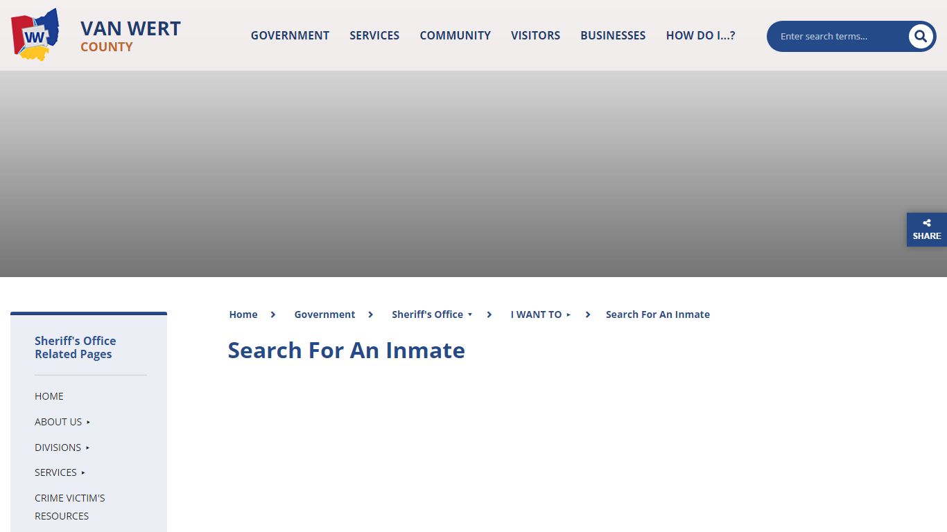 Search for an Inmate - Van Wert County, Ohio