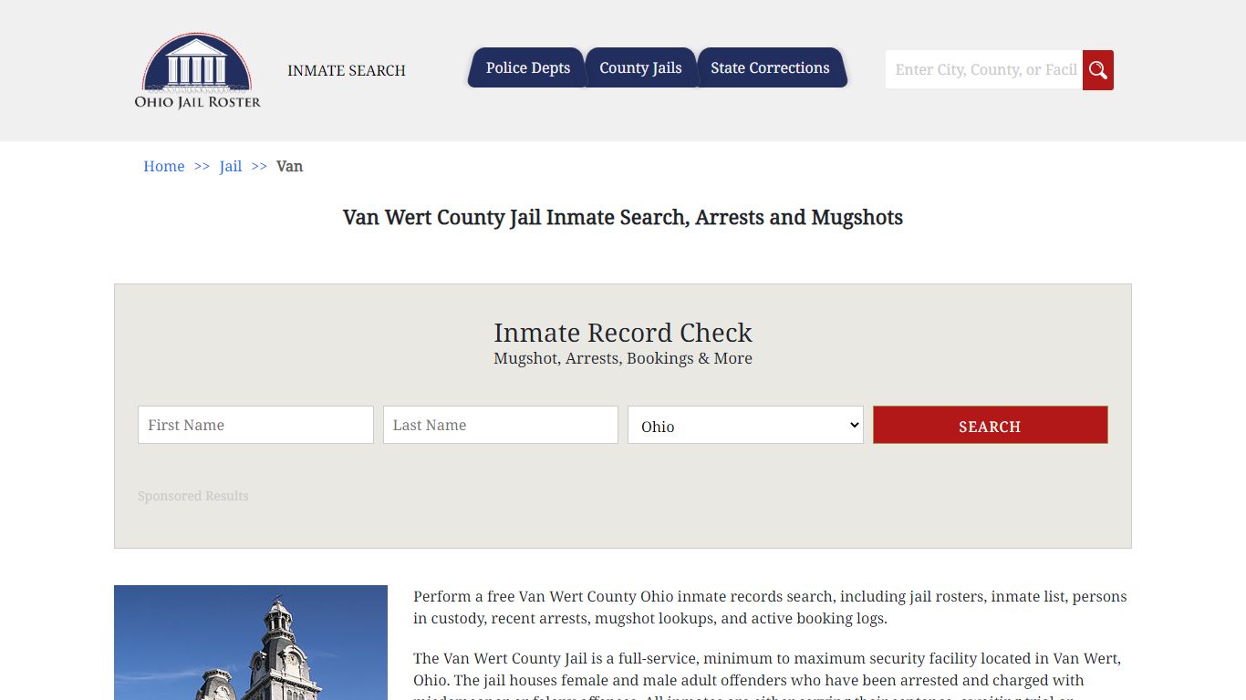 Van Wert County Jail Inmate Search, Arrests and Mugshots