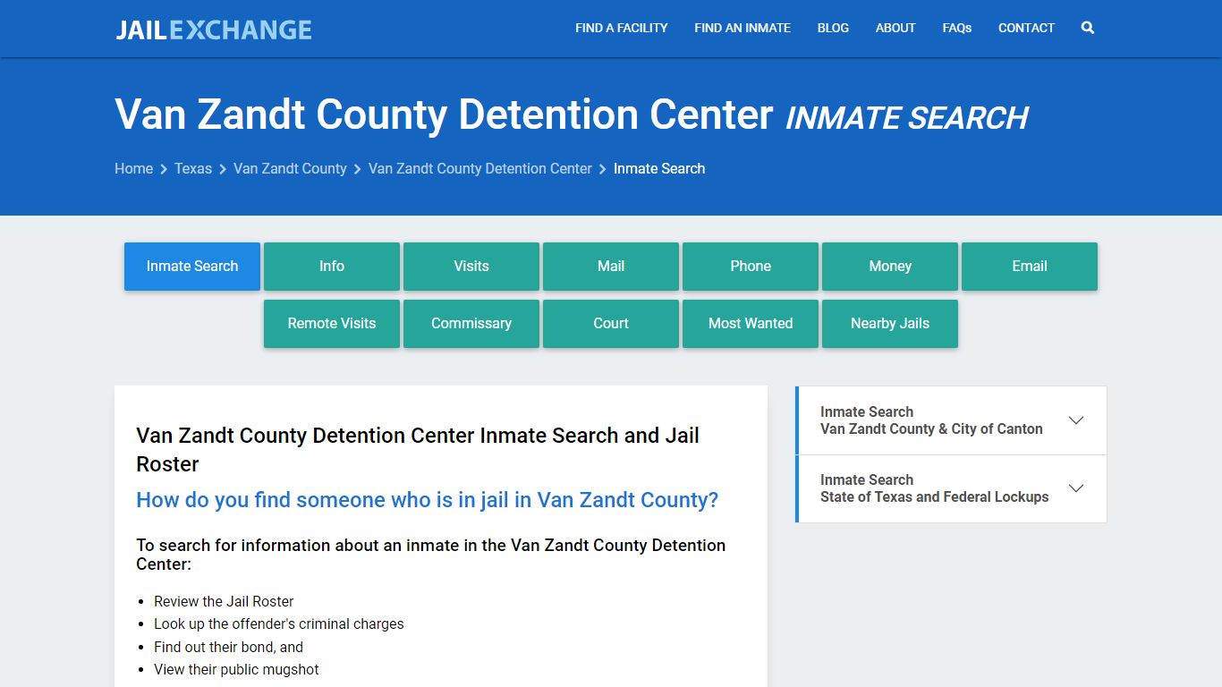 Van Zandt County Detention Center Inmate Search - Jail Exchange