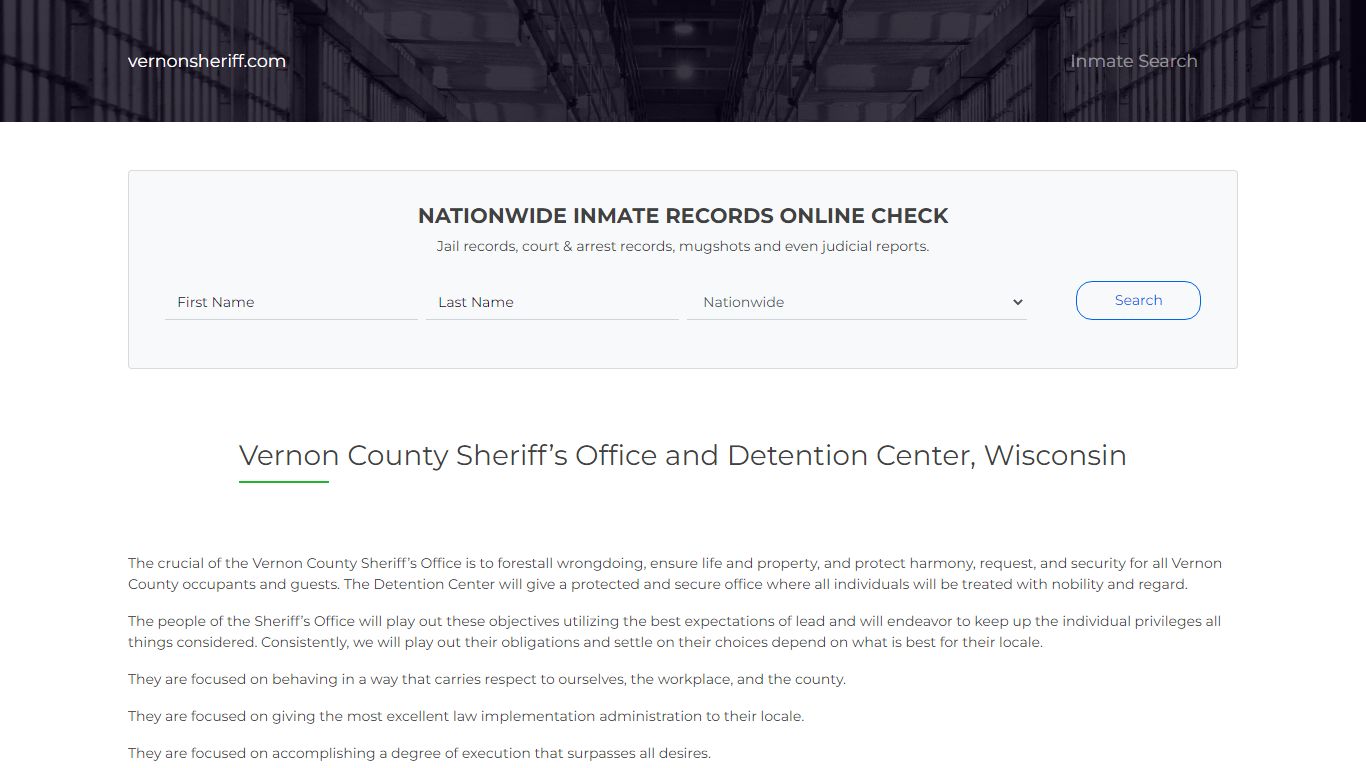 About Vernon County Sheriff’s Office and Jail, Wisconsin