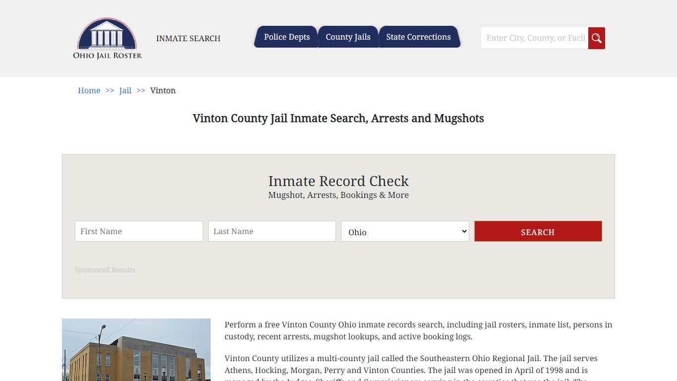 Vinton County Jail Inmate Search, Arrests and Mugshots