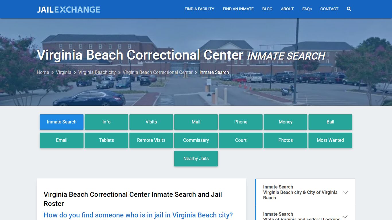 Virginia Beach Correctional Center Inmate Search - Jail Exchange