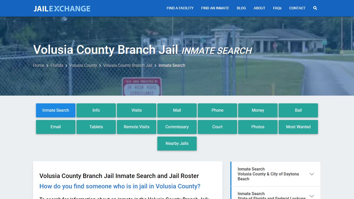 Volusia County Branch Jail Inmate Search - Jail Exchange
