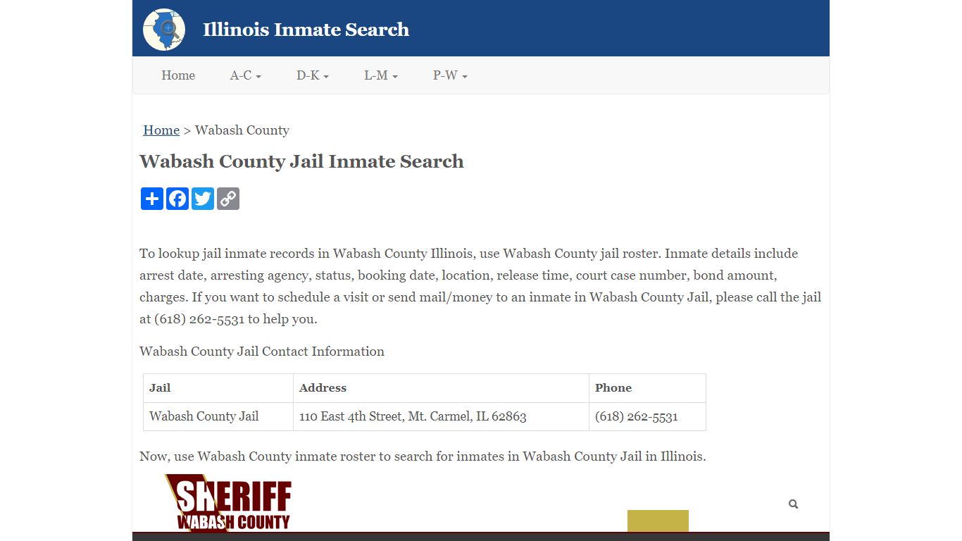 Wabash County Jail Inmate Search