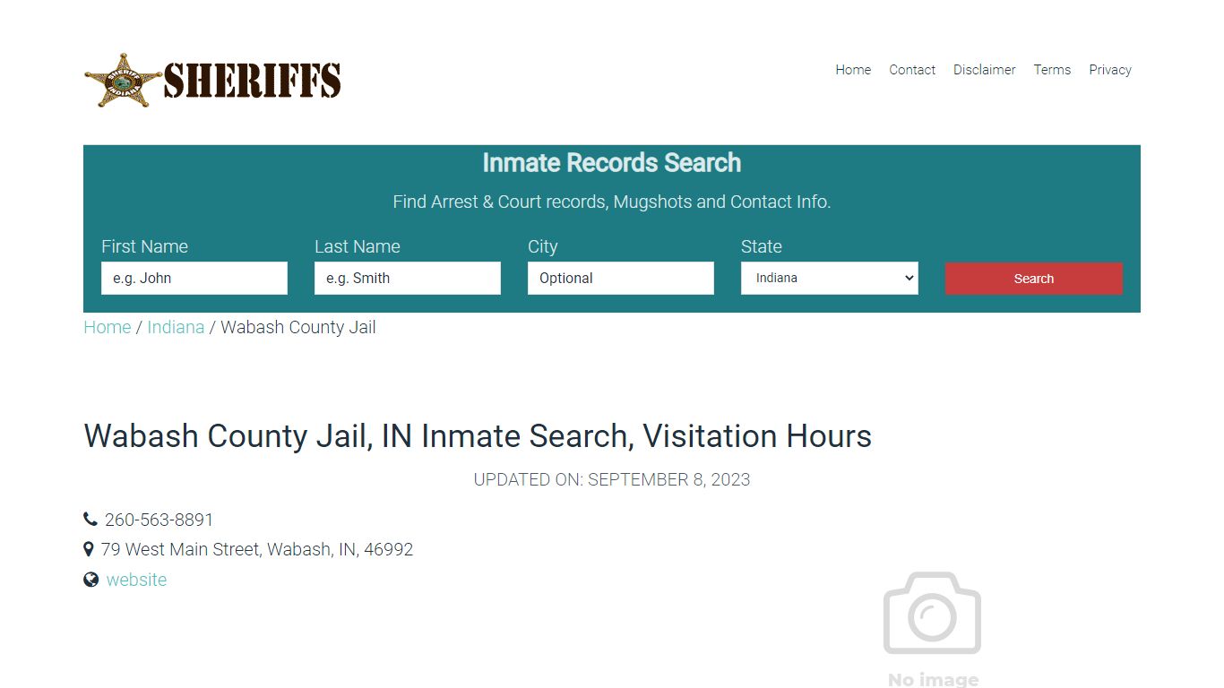 Wabash County Jail, IN Inmate Search, Visitation Hours