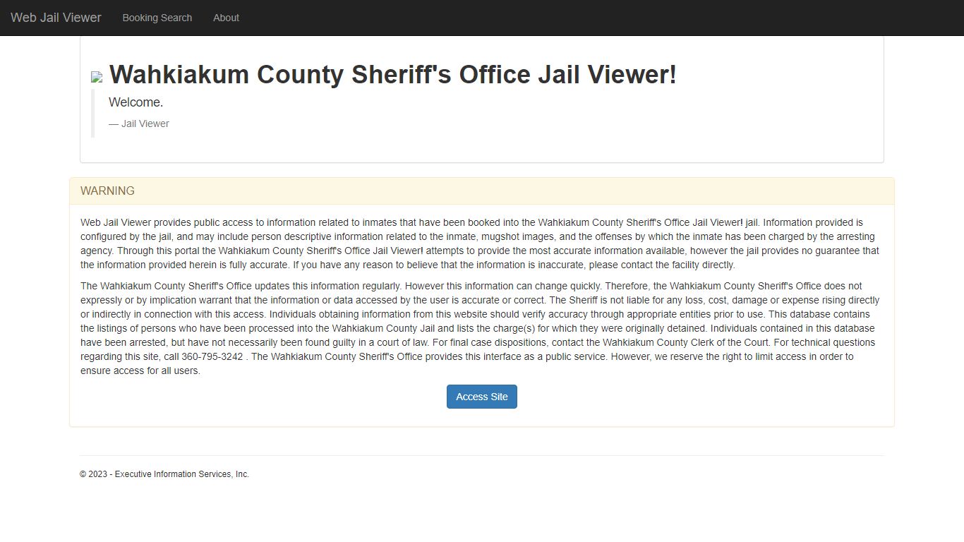 Home Page - Web Jail Viewer - Wahkiakum County, Washington