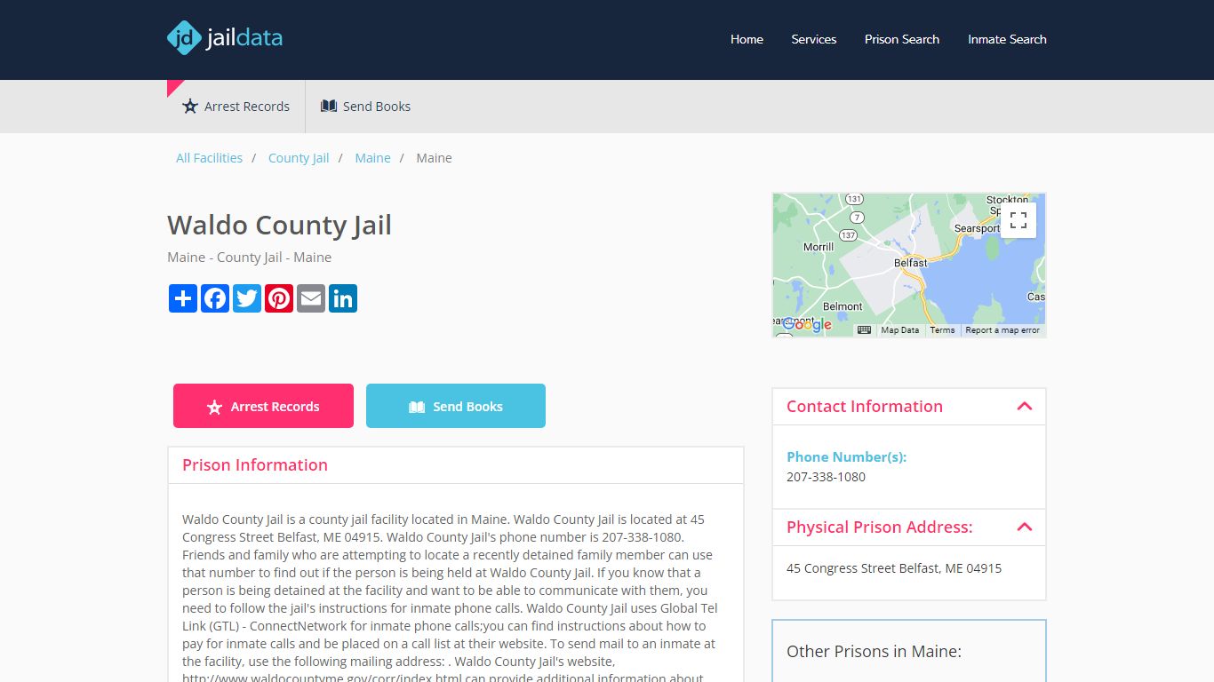 Waldo County Jail Inmate Search and Prisoner Info - Belfast, ME