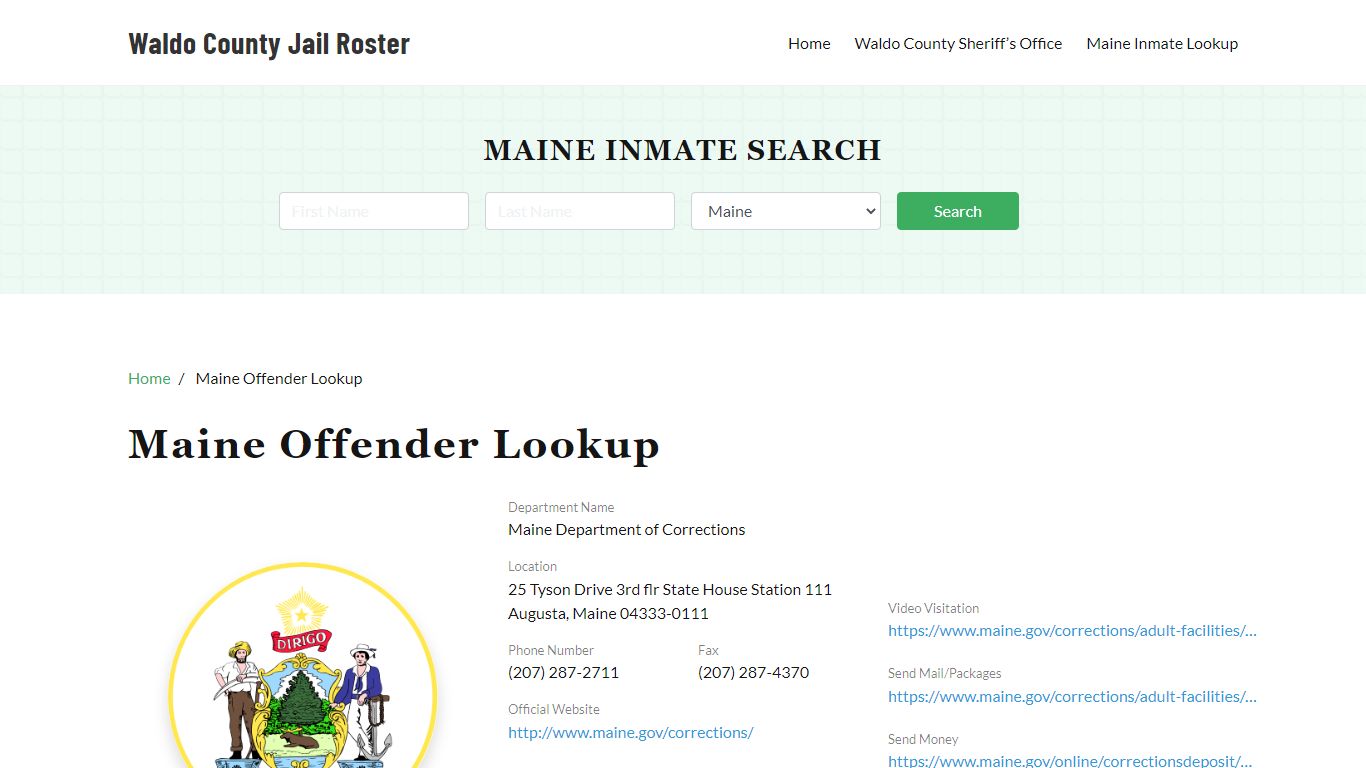 Maine Inmate Search, Jail Rosters