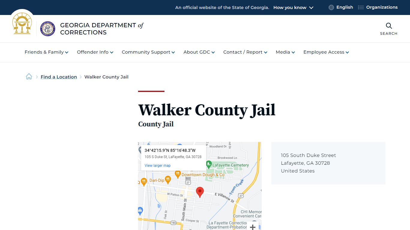 Walker County Jail | Georgia Department of Corrections