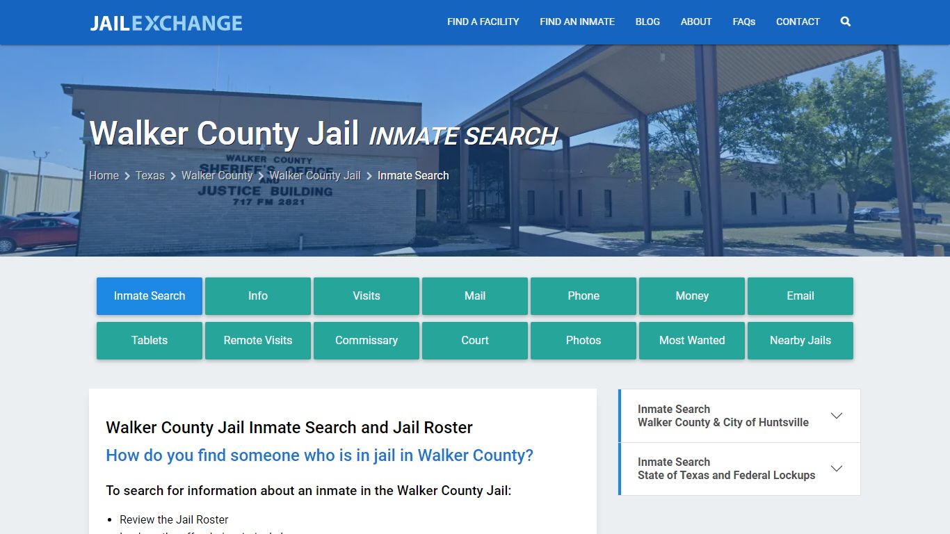 Inmate Search: Roster & Mugshots - Walker County Jail, TX